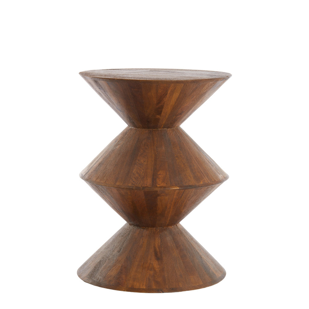 Larus Large Mango Wood Side Table - Brown Light & Living