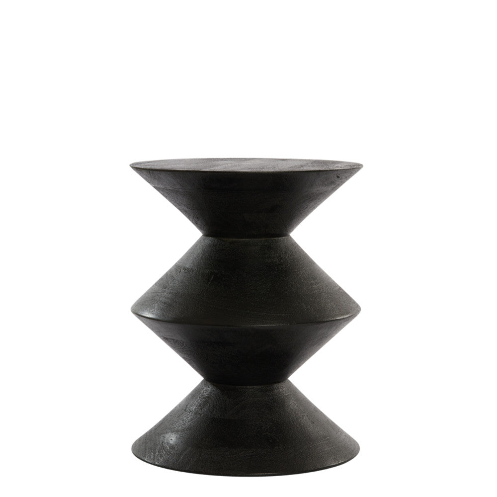 Larus Mango Wood Matt Black Side Table Light & Living
