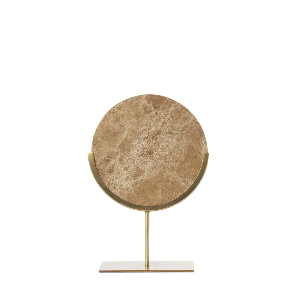 Moreno Marble Brown Ornament On Base - Small Light & Living