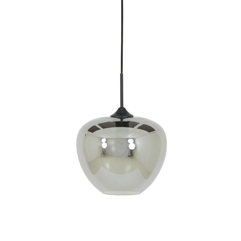 Mayson Smoked Glass & Matt Black Pendant - Medium Light & Living