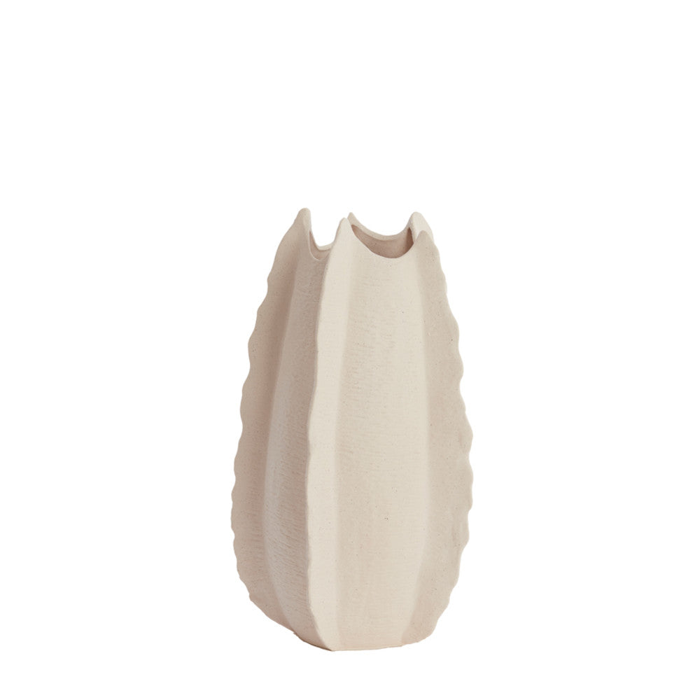 Kelapa Ceramics Cream Vase Deco - Medium Light & Living