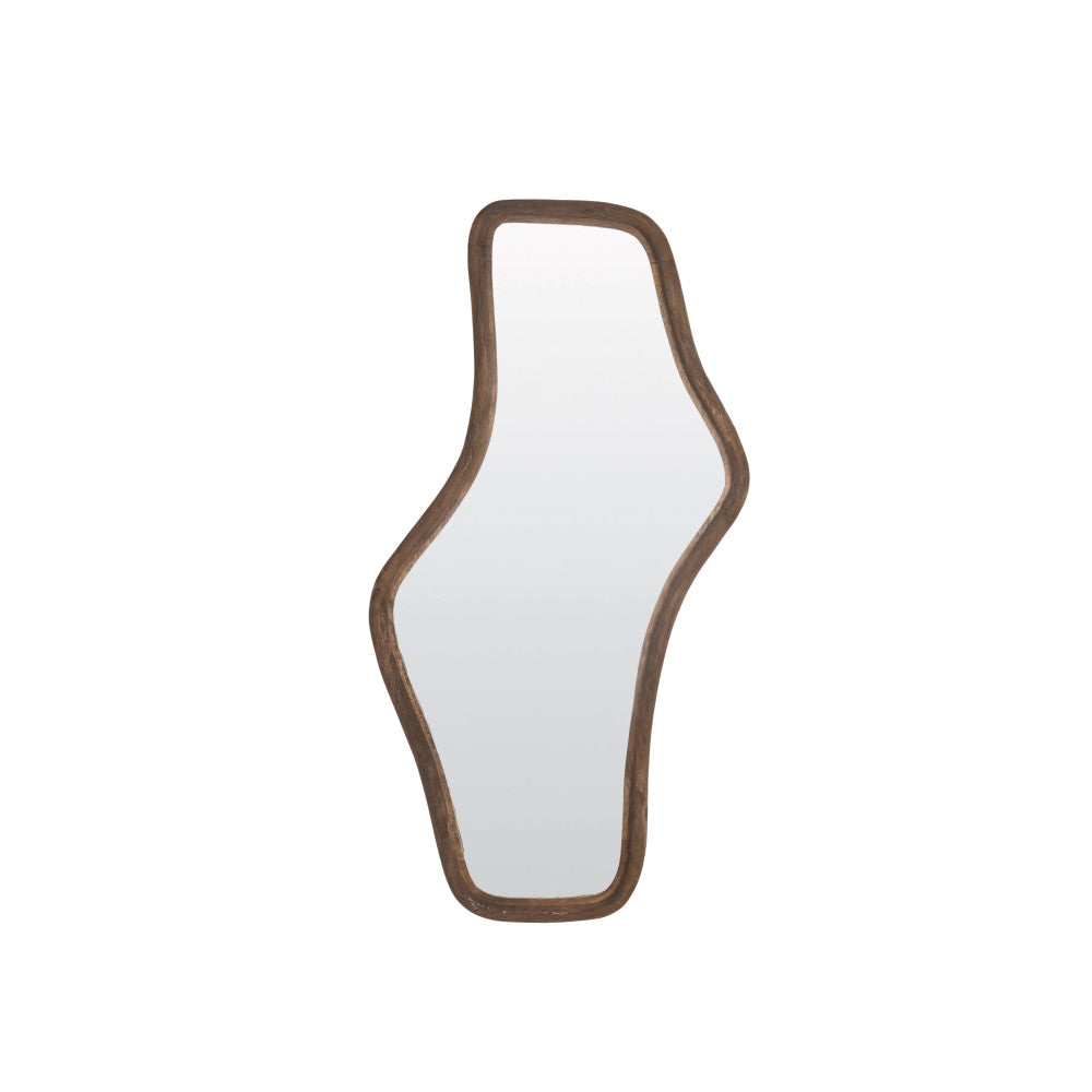 Celano Wood Matt Dark Brown Mirror - Medium Light & Living