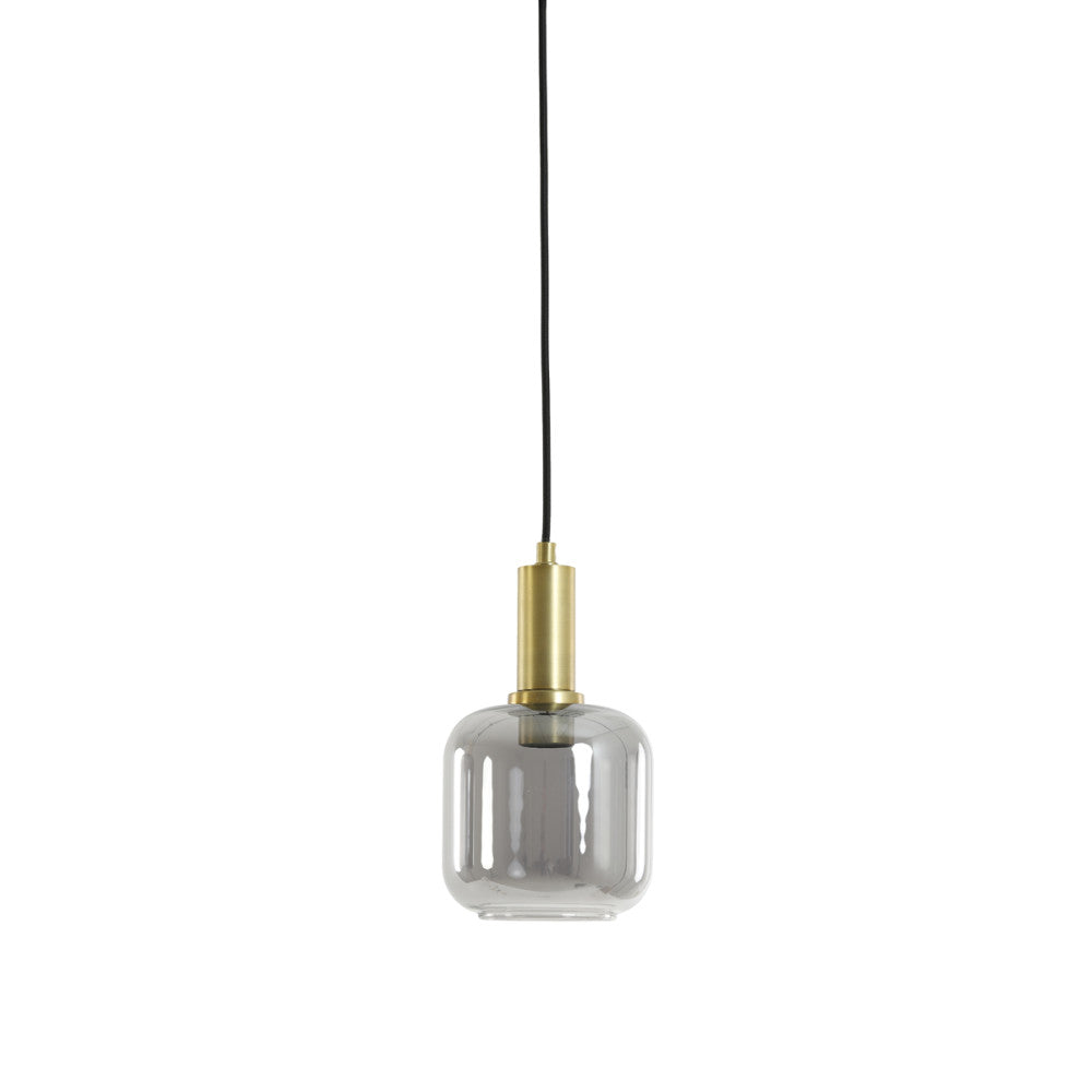 Lekar Antique Bronze & Smoked Glass Single Pendant Light & Living