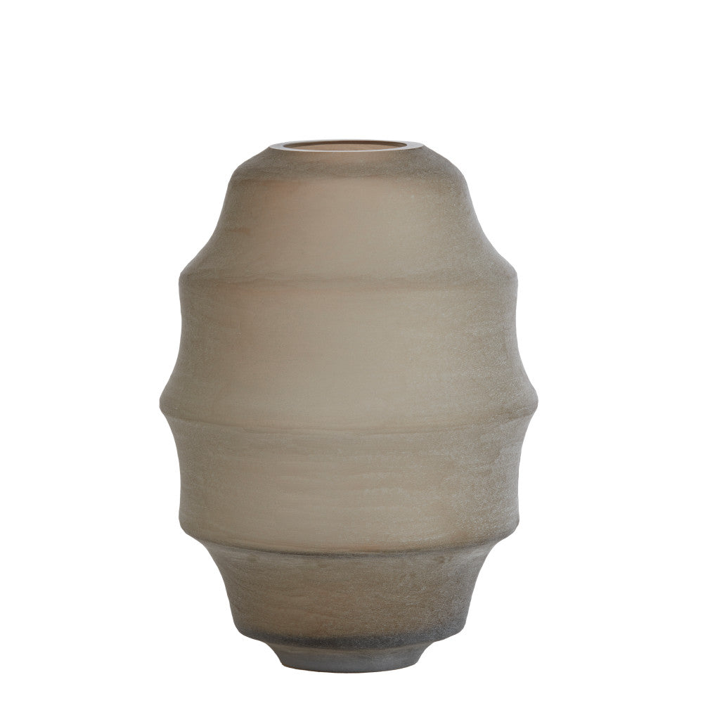 Nayoro Matt Light Brown Glass Vase - Large Light & Living