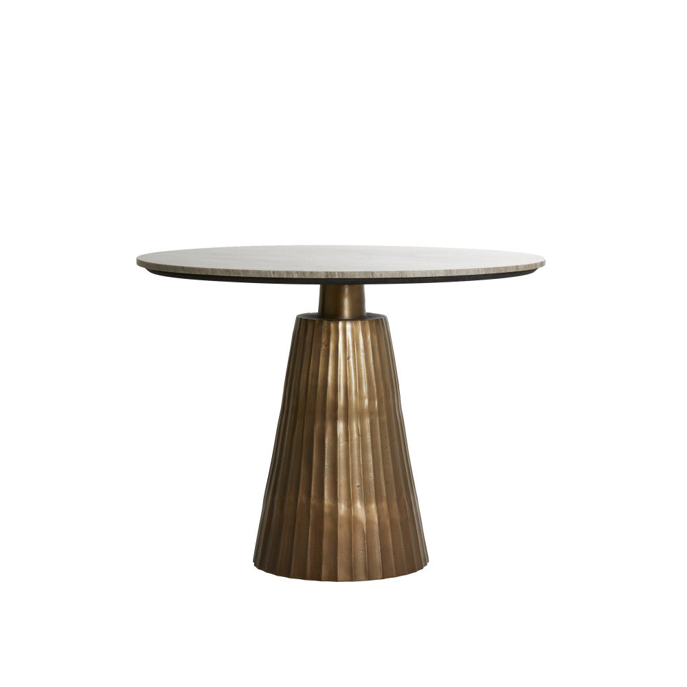 Rianne Marble Taupe-Antique Bronze Dining Table Light & Living
