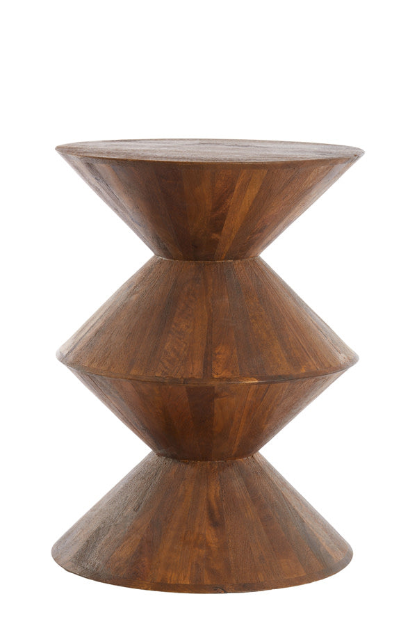 Larus Large Mango Wood Side Table - Brown Light & Living