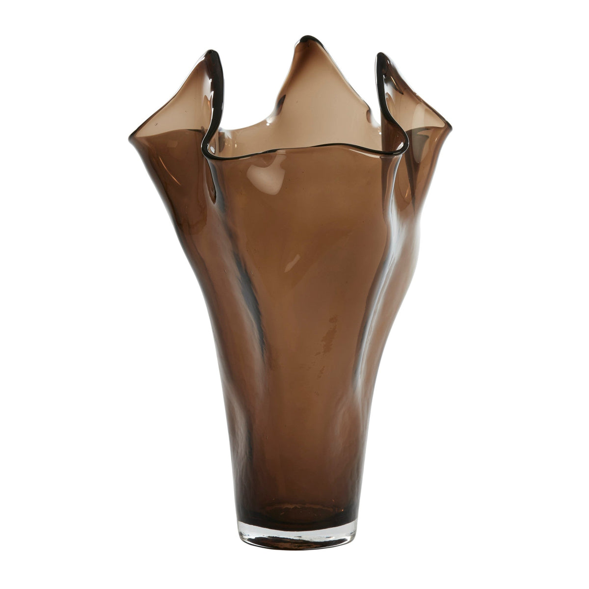 Aiora Glass Dark Brown Vase - Medium Light & Living