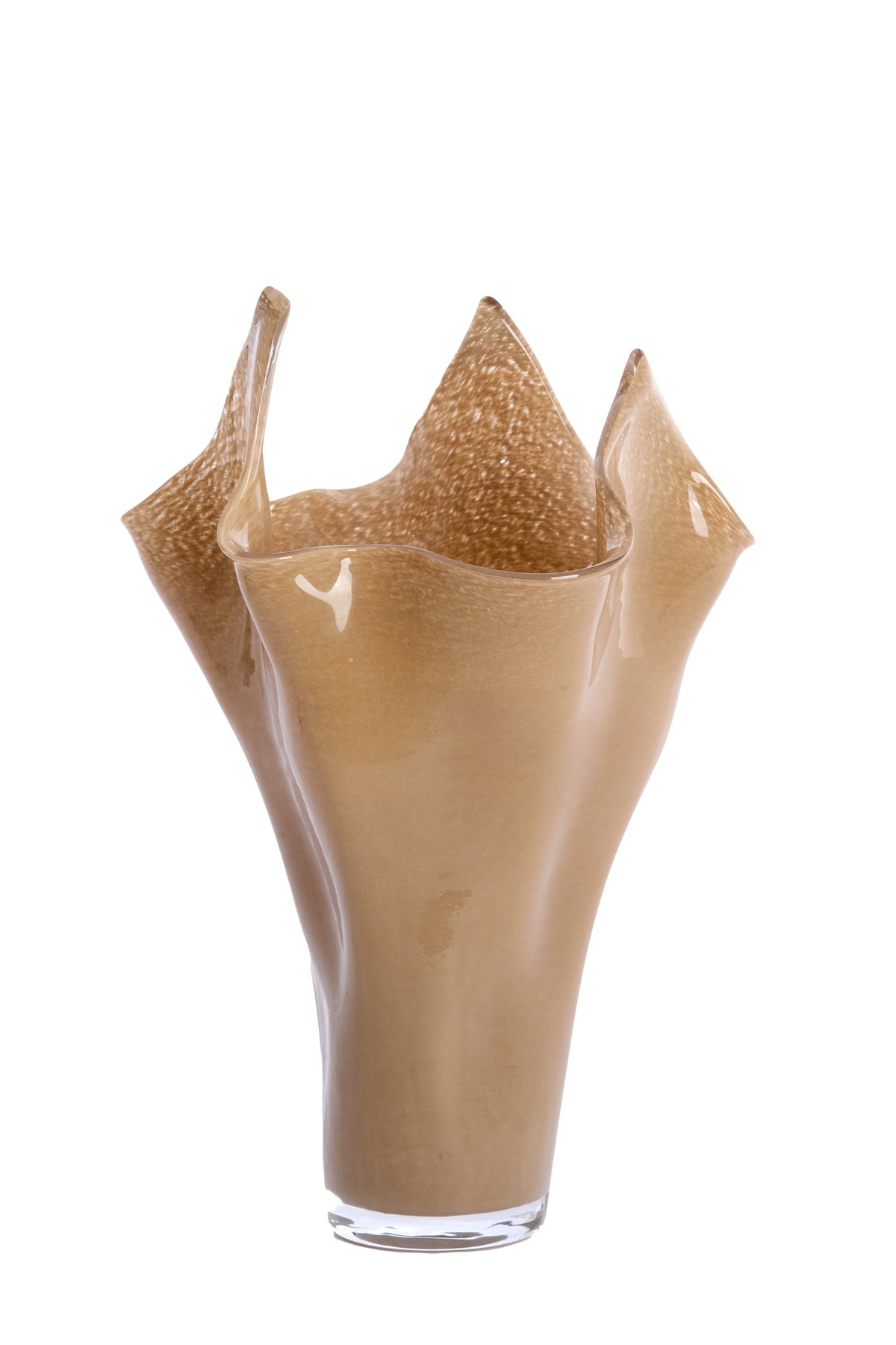 Aiora Glass Milky Beige Vase - Medium Light & Living