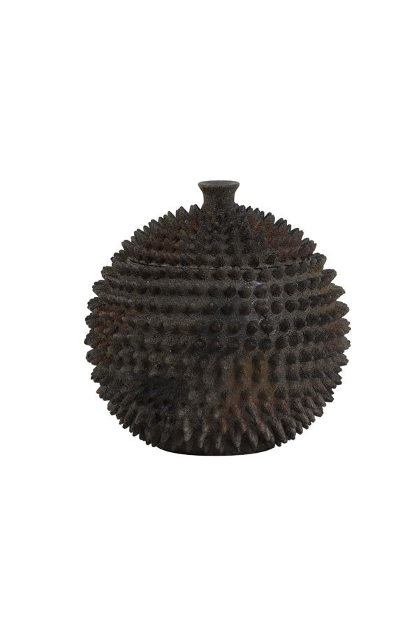 Caldras Brown Deco Jar - Small Light & Living