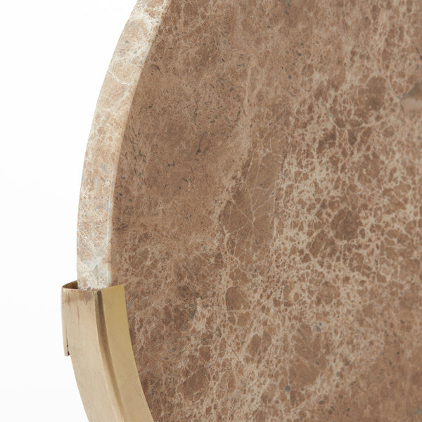 Moreno Marble Brown Ornament On Base - Small Light & Living