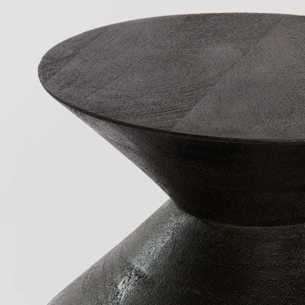 Larus Mango Wood Matt Black Side Table Light & Living
