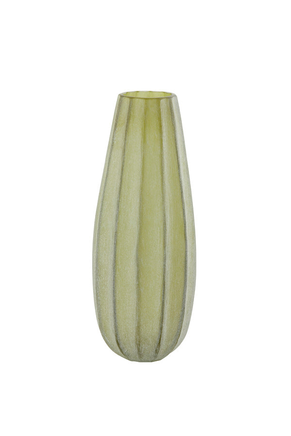 Bradley Glass Olive Green Vase - Medium Light & Living