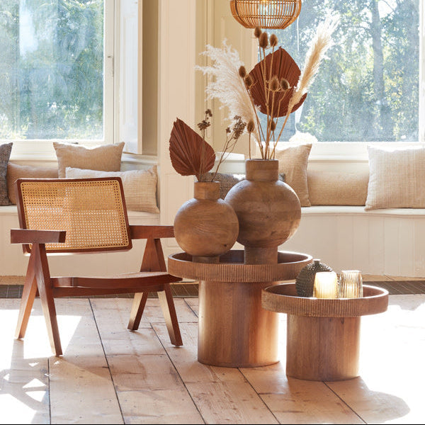 Caldras Brown Deco Jar - Small Light & Living