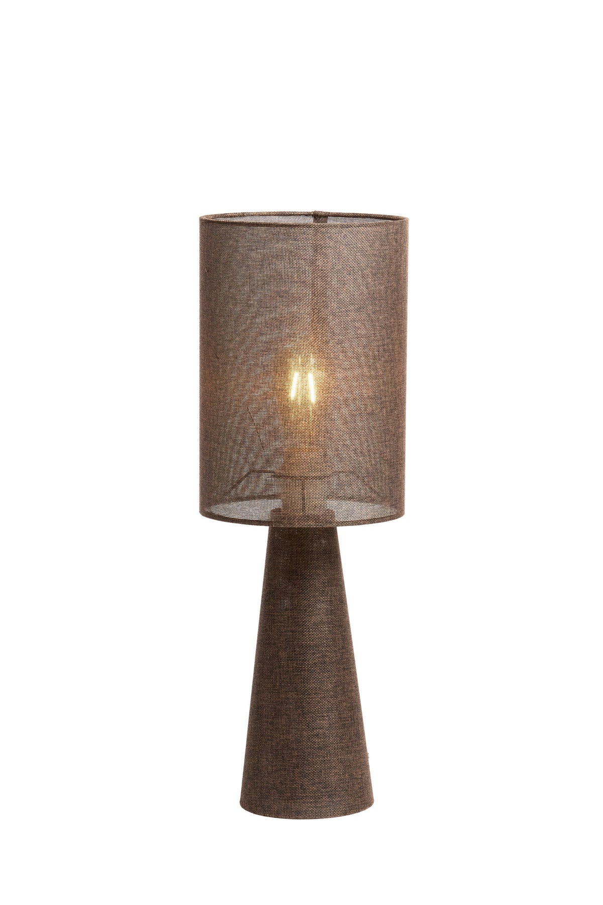 Micky Linen Brown Table Lamp Light & Living