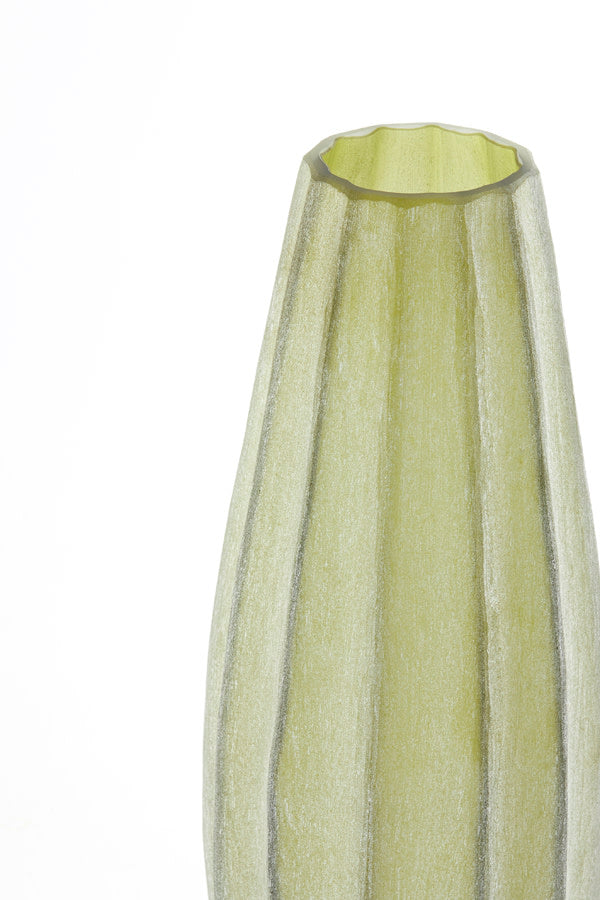 Bradley Glass Olive Green Vase - Medium Light & Living