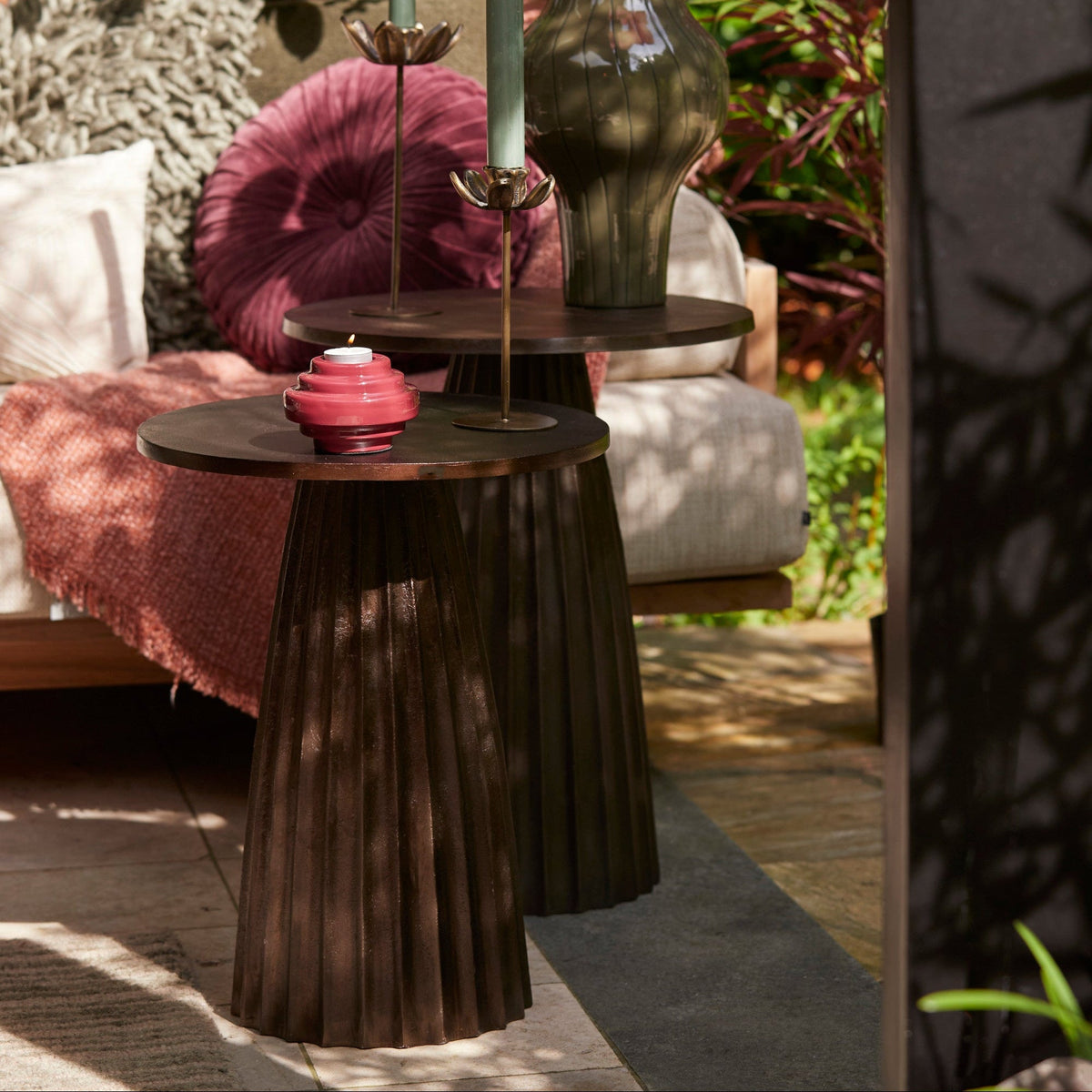 Veglia Matt Dark Brown Side Table - Large Light & Living