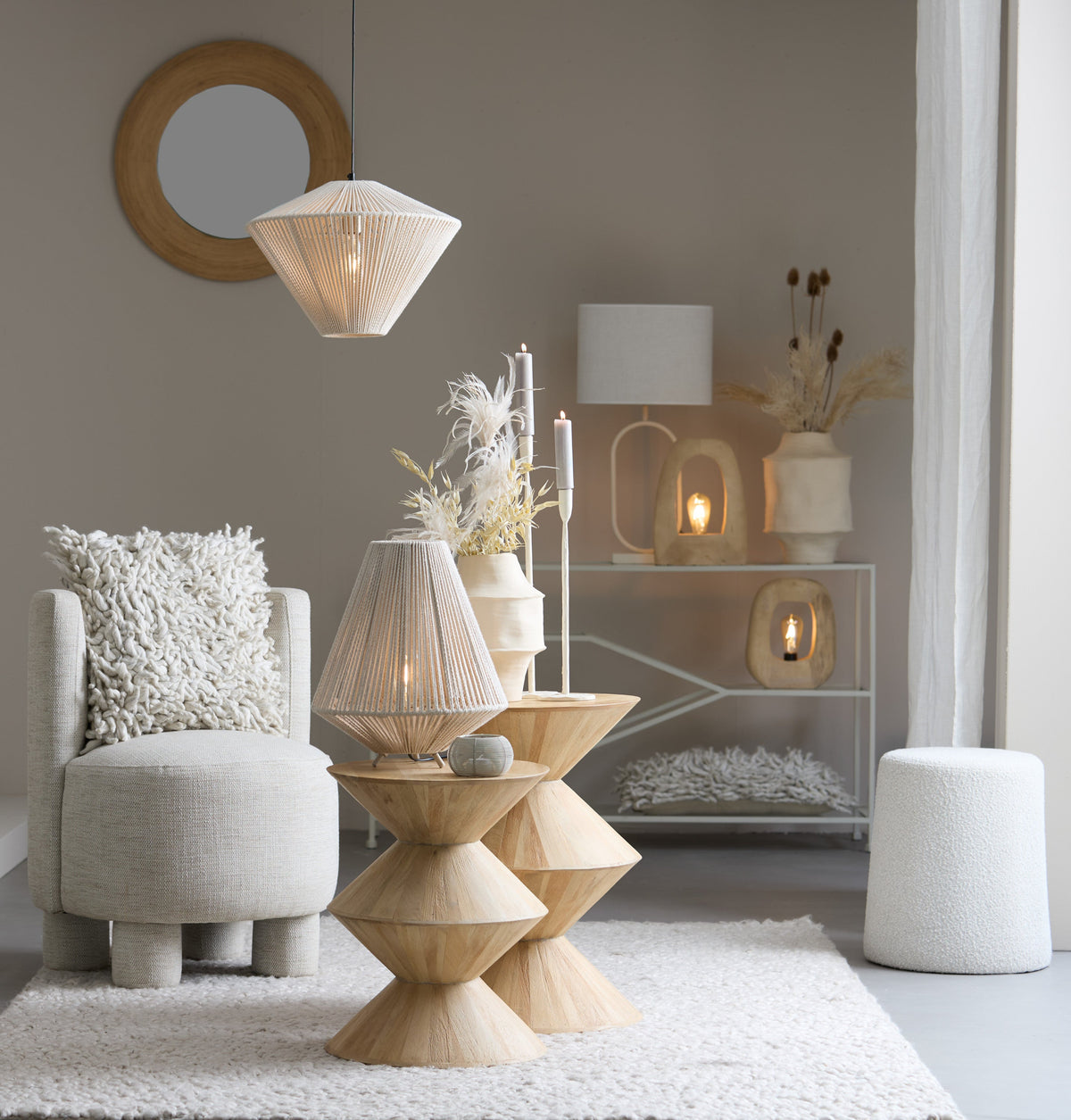 Larus Mango Wood Natural Side Table Light & Living