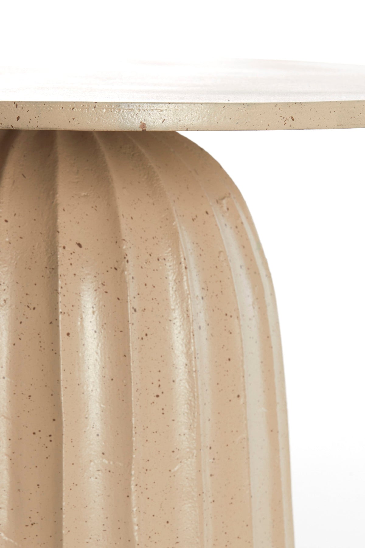 Veglia Matt Sand & Light Brown Spotted Low Side Table - Small Light & Living