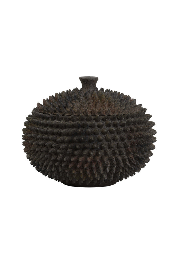 Caldras Brown Deco Jar - Large Light & Living