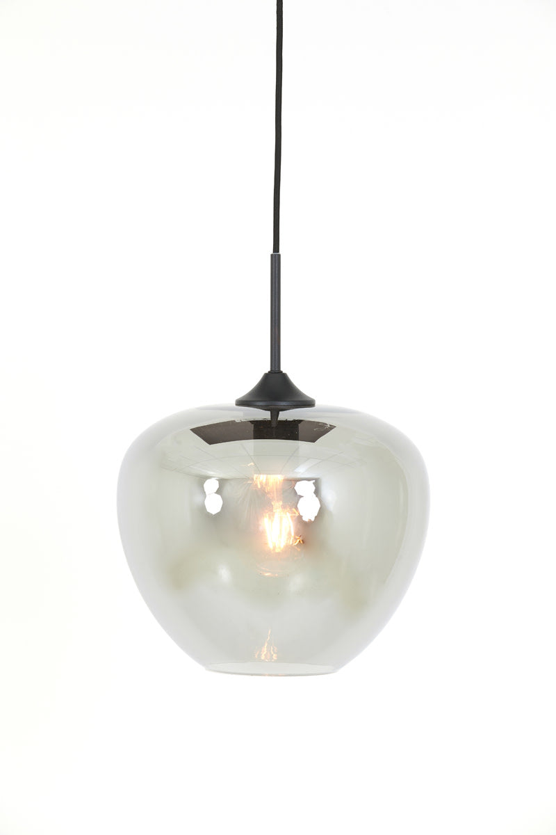 Mayson Smoked Glass & Matt Black Pendant - Medium Light & Living