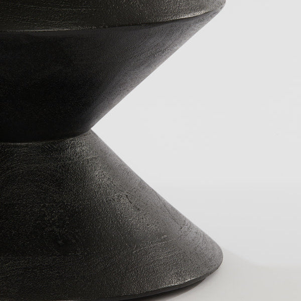 Larus Mango Wood Matt Black Side Table Light & Living