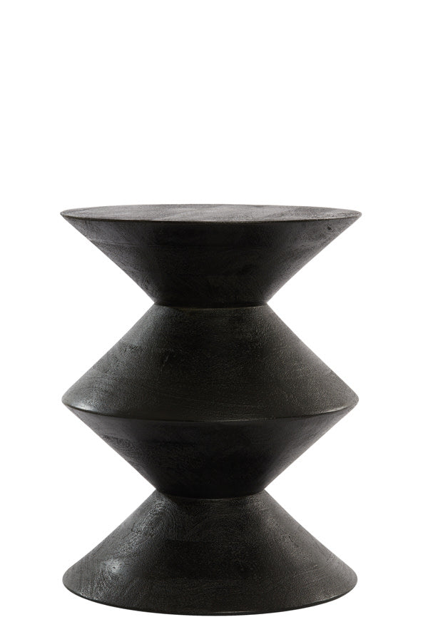 Larus Mango Wood Matt Black Side Table Light & Living
