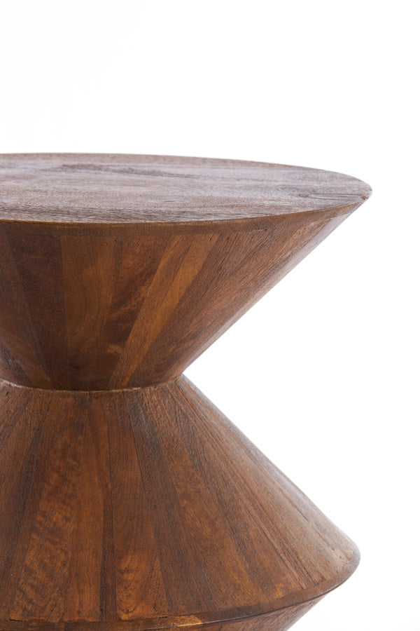 Larus Large Mango Wood Side Table - Brown Light & Living