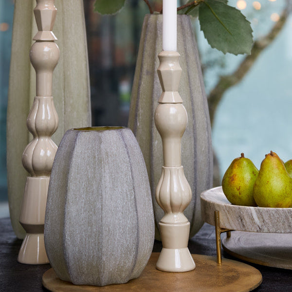 Bradley Glass Olive Green Vase - Medium Light & Living