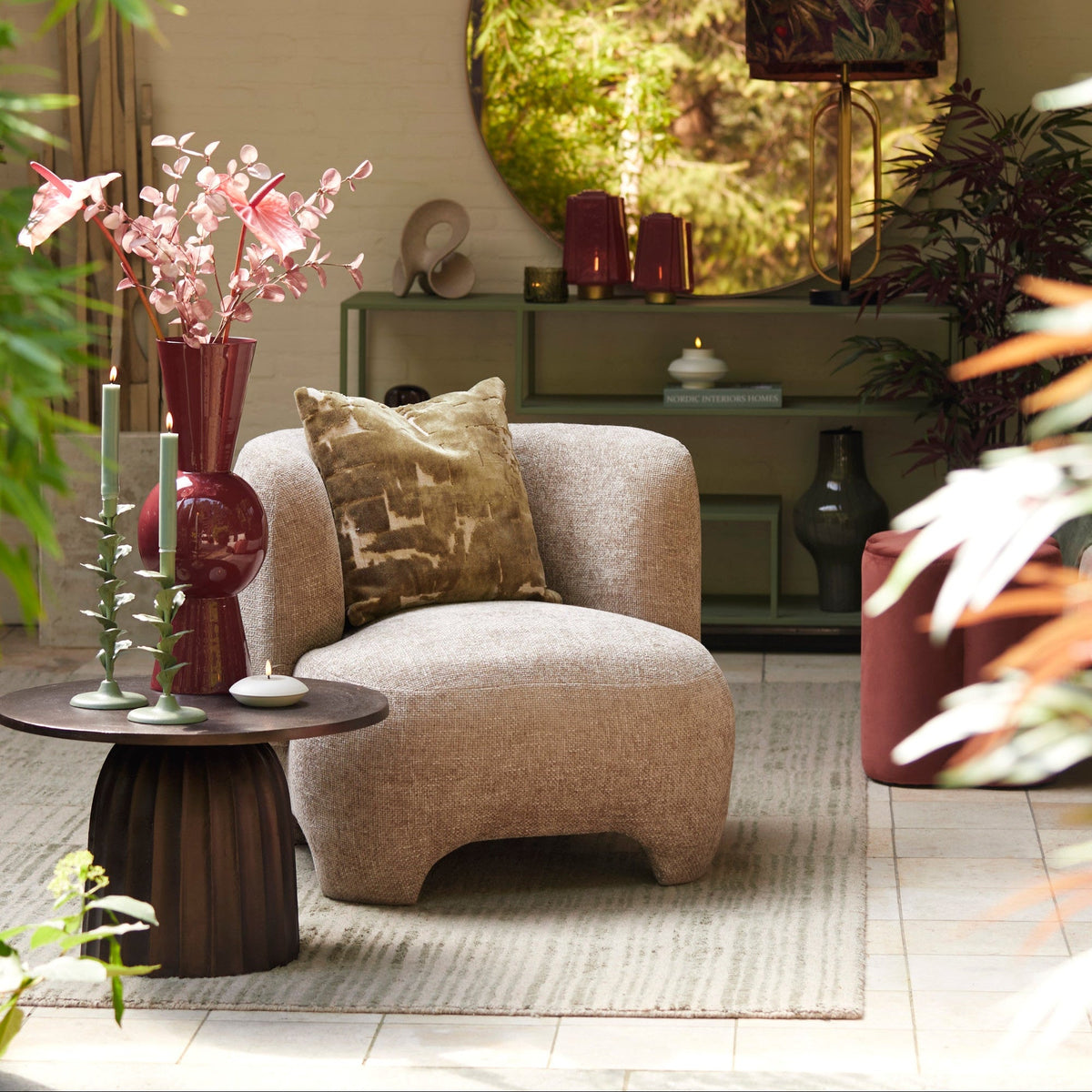 Veglia Matt Dark Brown Low Side Table - Small Light & Living