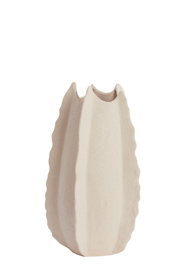 Kelapa Ceramics Cream Vase Deco - Medium Light & Living