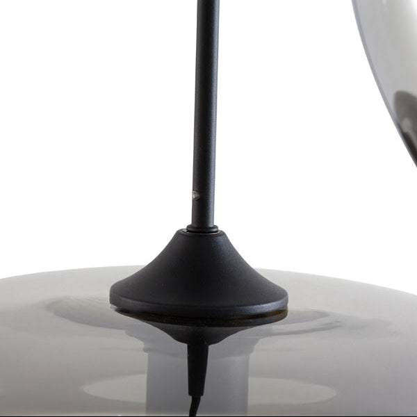 Mayson Smoked Glass & Matt Black 3 Light Pendant Light & Living