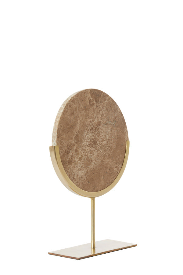 Moreno Marble Brown Ornament On Base - Small Light & Living