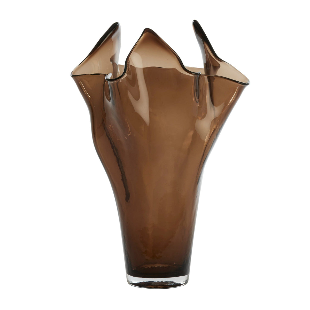Aiora Glass Dark Brown Vase - Medium Light & Living