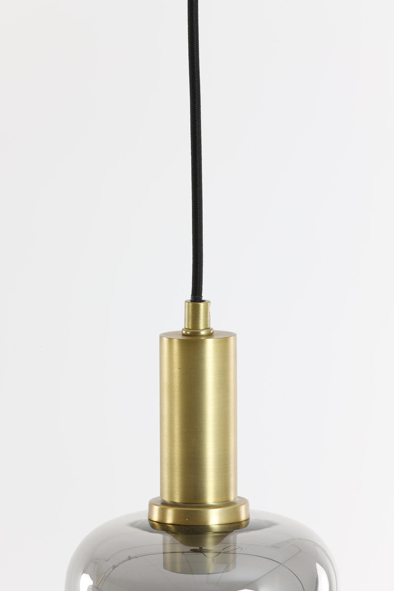 Lekar Antique Bronze & Smoked Glass Single Pendant Light & Living