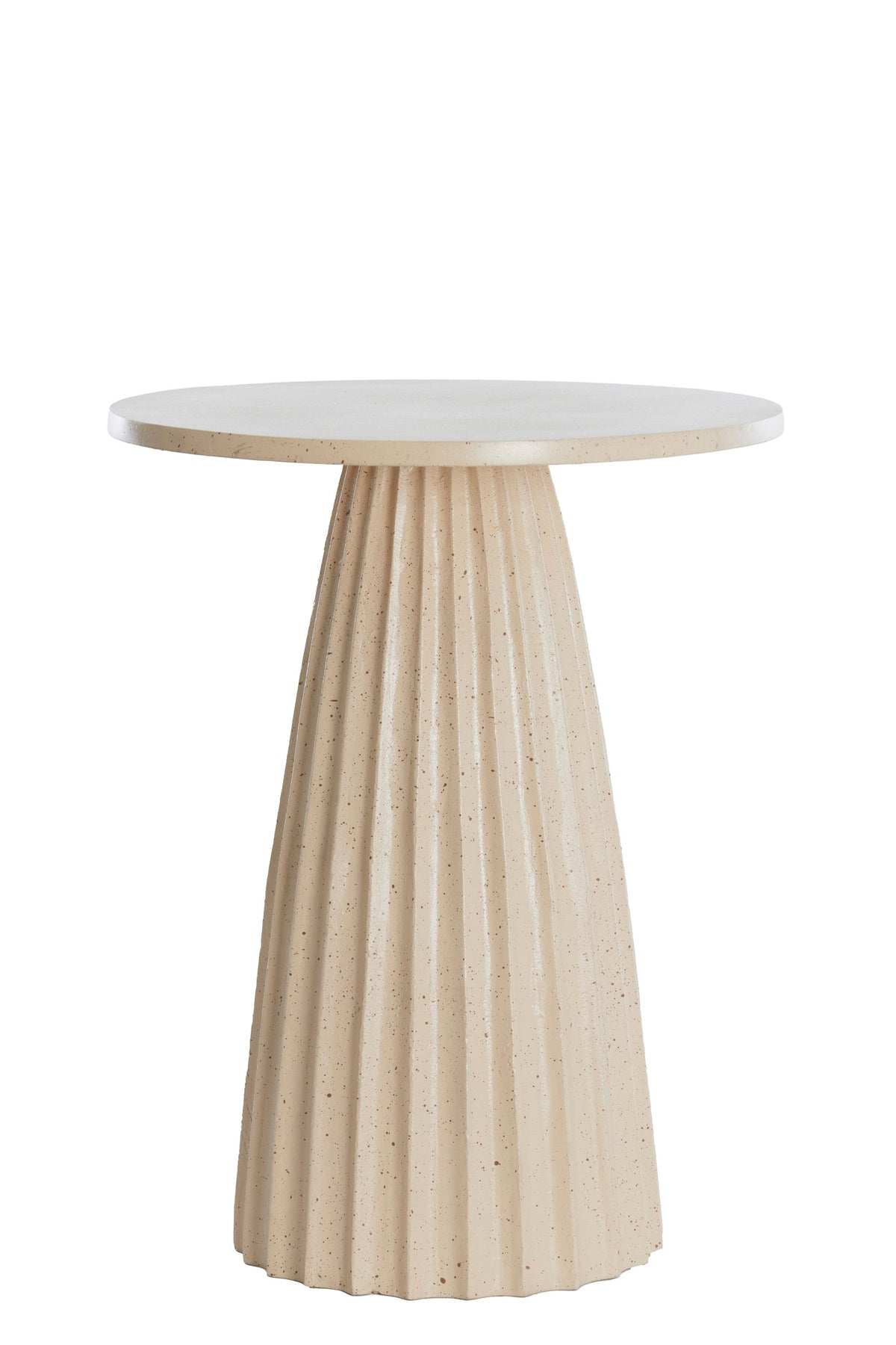 Veglia Matt Sand & Light Brown Spotted Side Table - Small Light & Living