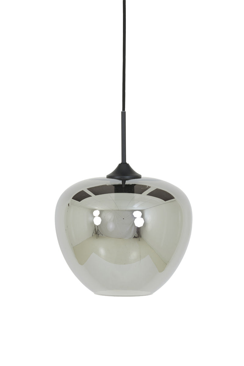 Mayson Smoked Glass & Matt Black Pendant - Medium Light & Living