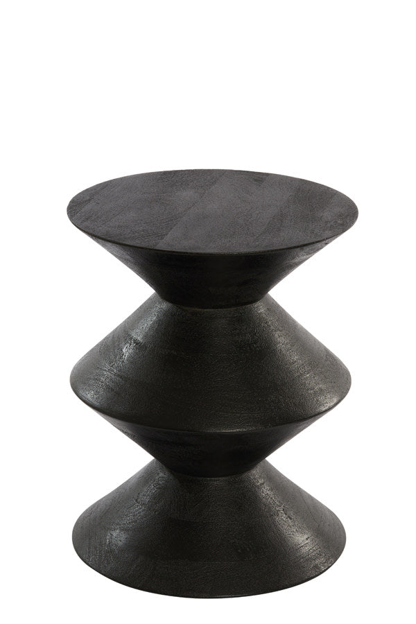 Larus Mango Wood Matt Black Side Table Light & Living