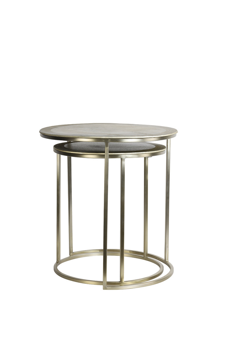 Talca Light Gold Side Table - Set of Two Light & Living