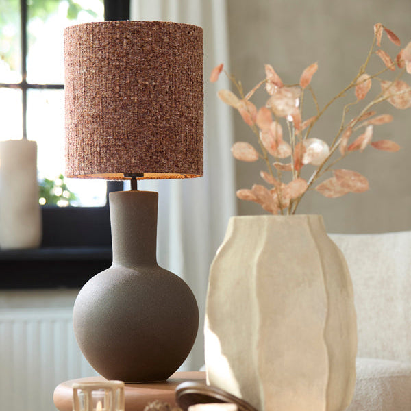 Ulloa Ceramics Matt Dark Brown Lamp Base Light & Living