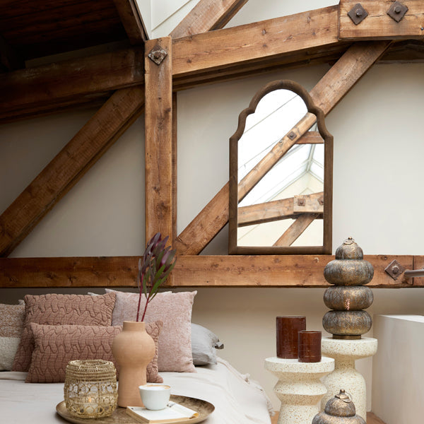 Lucine Wood Dark Brown Mirror - Small Light & Living