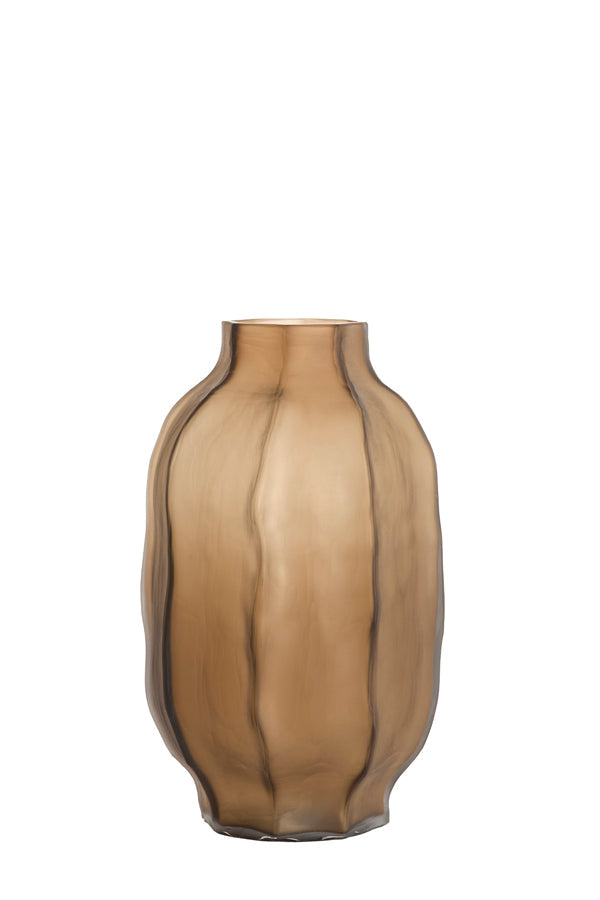 Tejeda Glass Matt Dark Brown Vase Light & Living