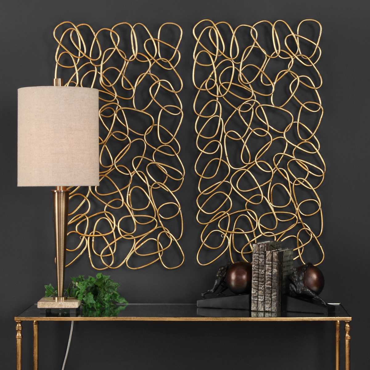 In The Loop Gold Wall Art - Set of 2 by Uttermost