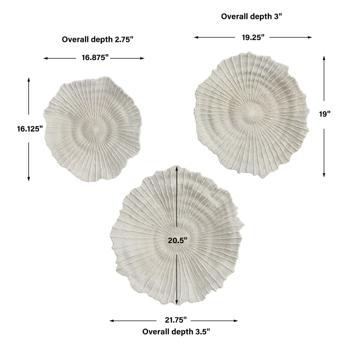 Ocean Gems Coral Wall Decor - Set of 3 by Uttermost