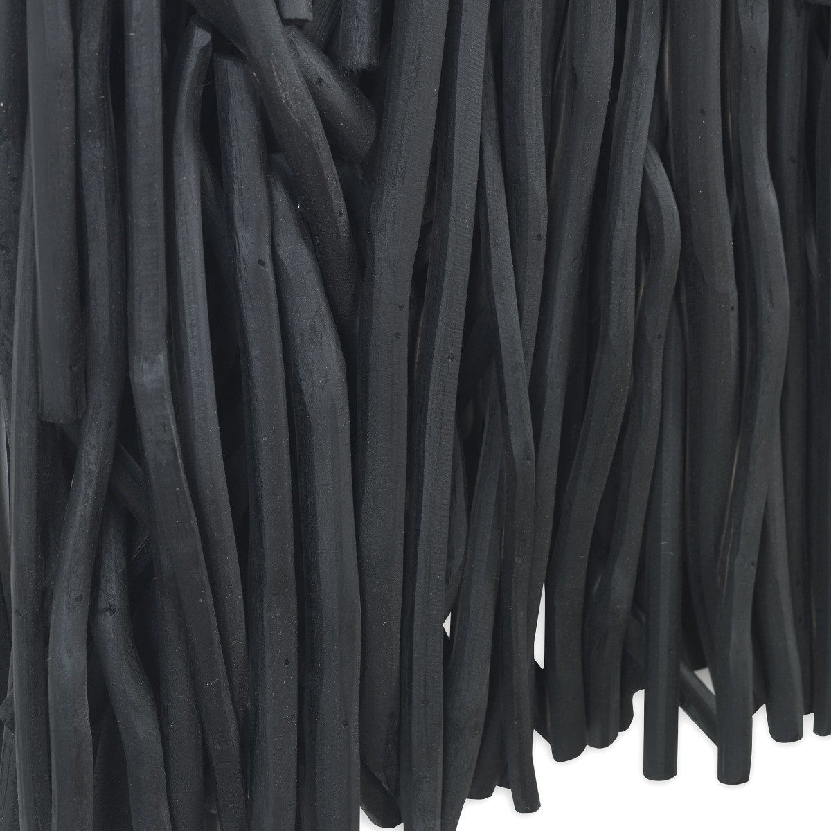 Gathered Teak Square Black Wood Wall Decor by Uttermost