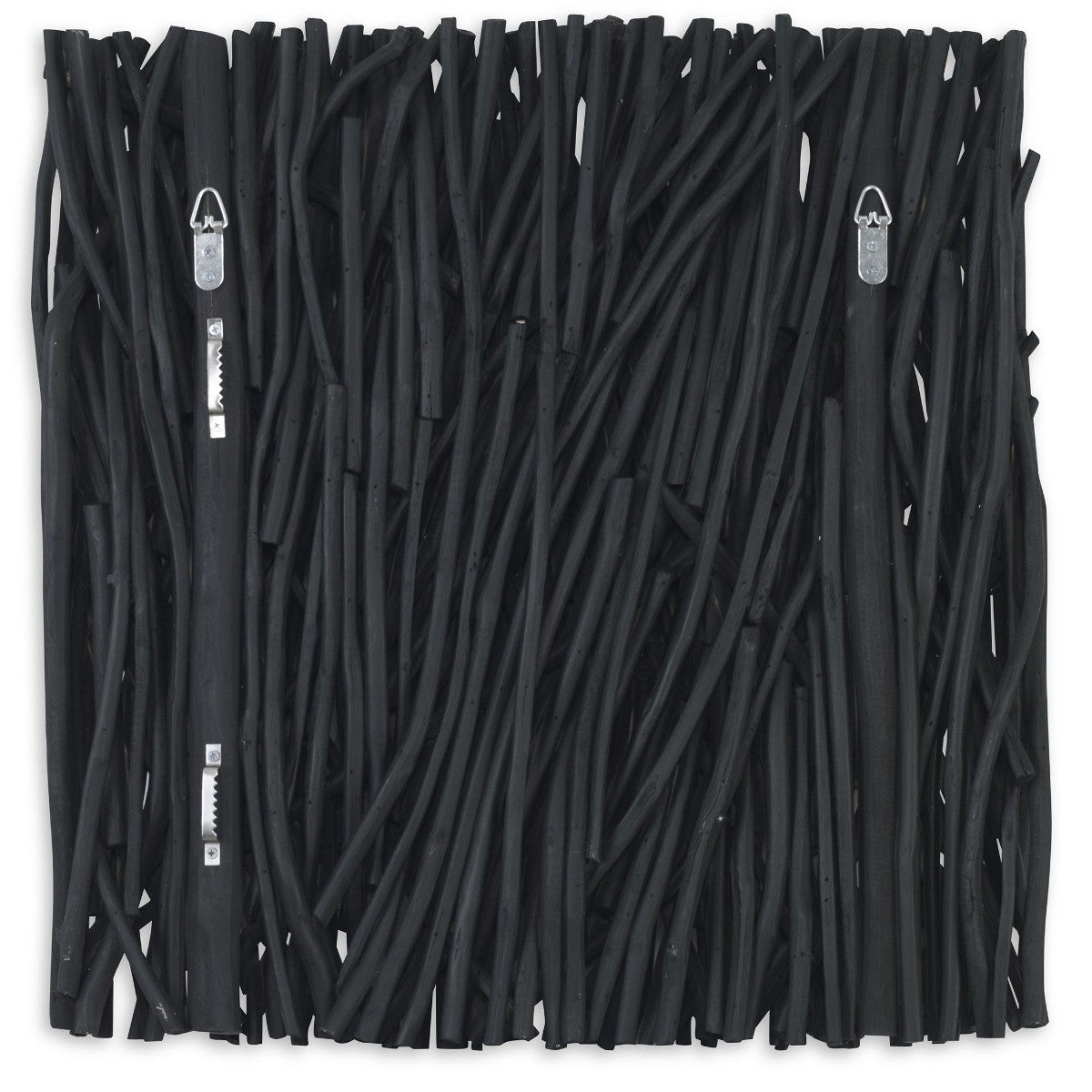 Gathered Teak Square Black Wood Wall Decor by Uttermost