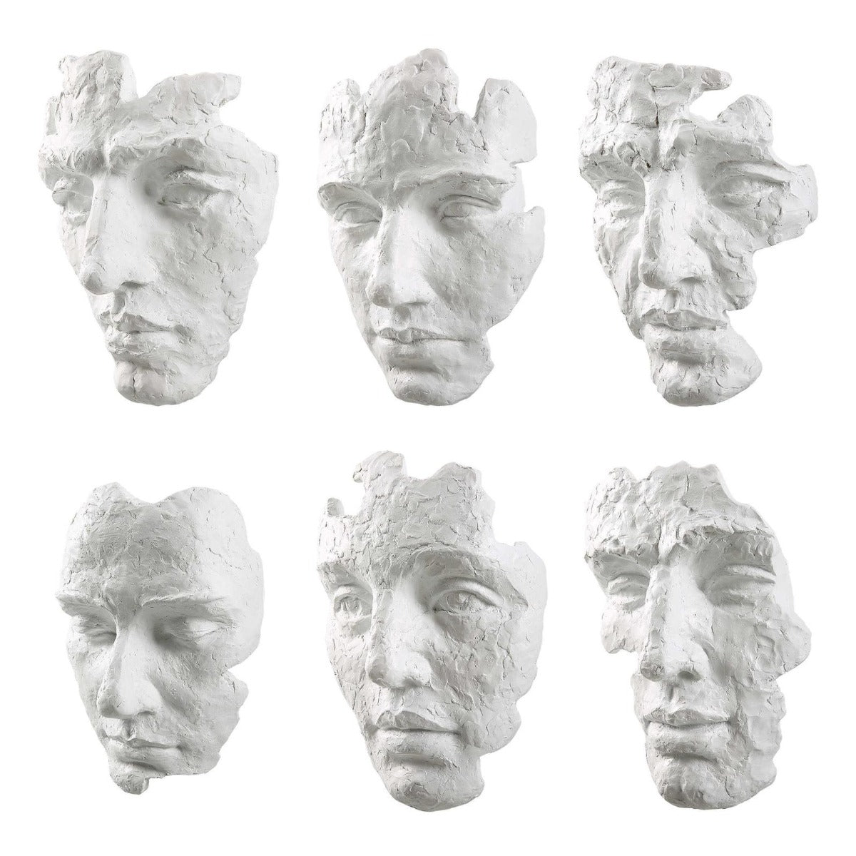Self-Portrait White Mask Wall Décor - Set of 6 by Uttermost