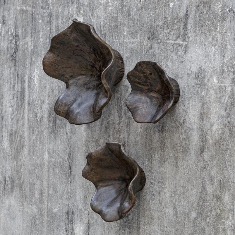 Two Wood Wall Décor In Mocha - Set of 3 by Uttermost