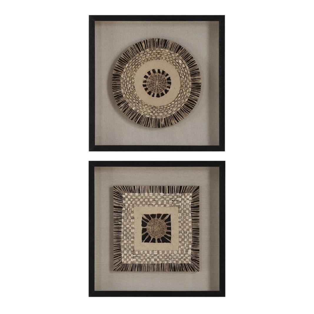 Intertwine Knit Paper Shadow Box - Set of 2 by Uttermost
