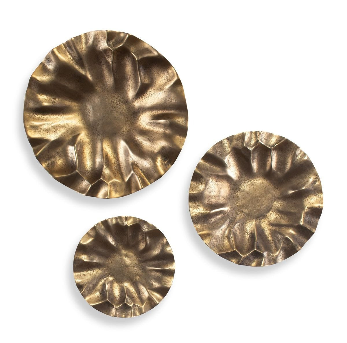 Peonia Outdoor Gold Wall Art Set of 3 by Uttermost