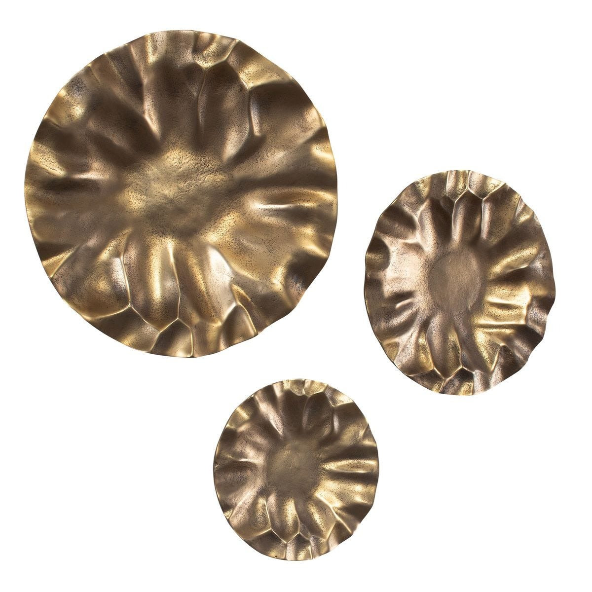Peonia Outdoor Gold Wall Art Set of 3 by Uttermost